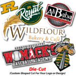 Die-cut decals; Custom-shaped cut for your logo or design